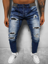 Spodnie jeansowe męskie niebieskie OZONEE NB/MP0026B