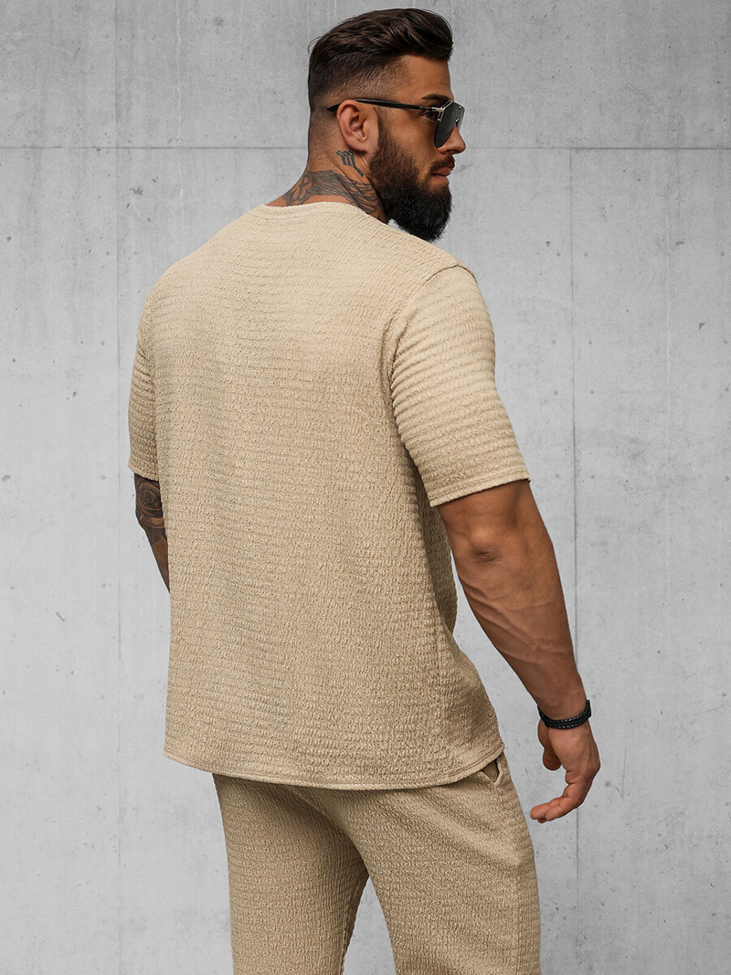 T-shirt męski camelowy OZONEE O/Y960T