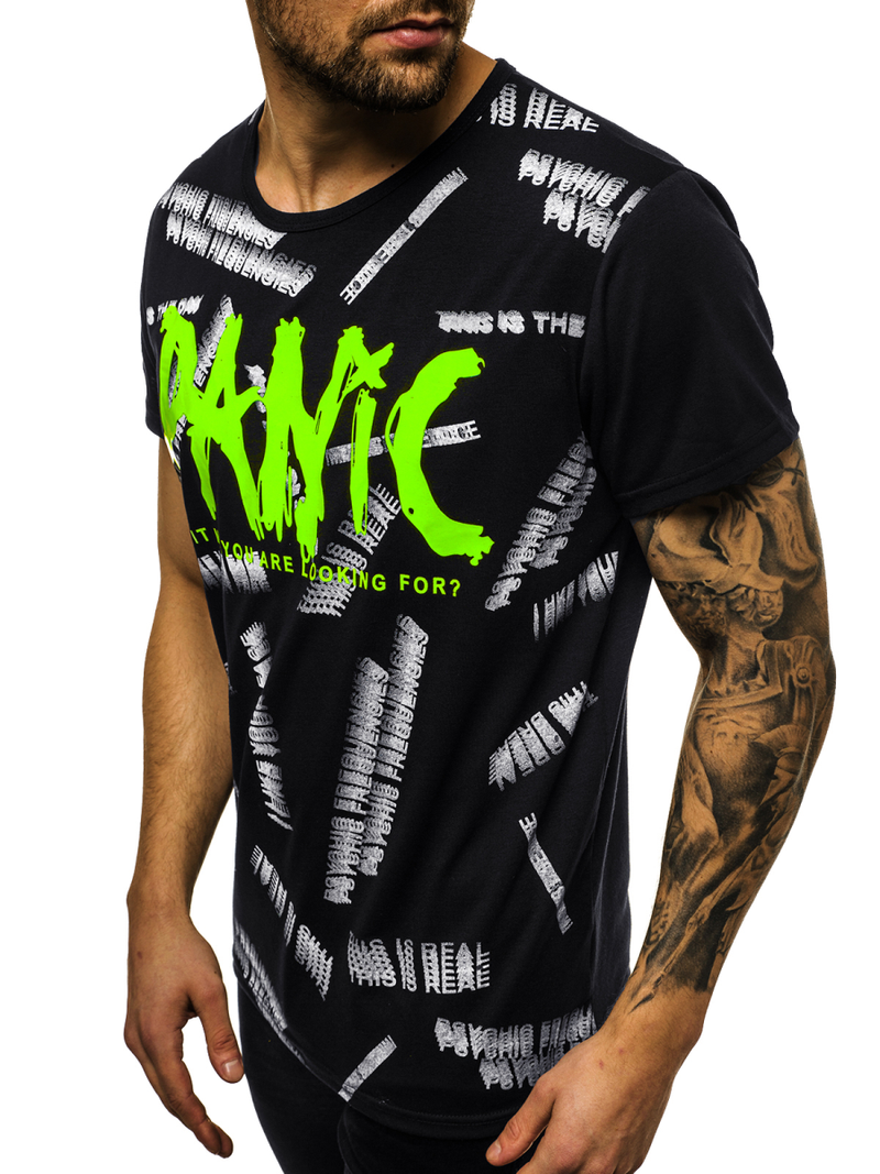 T-Shirt męski czarny OZONEE JS/KS1998