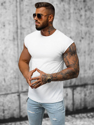 Koszulka bez rękawów męska biała OZONEE O/1265Z