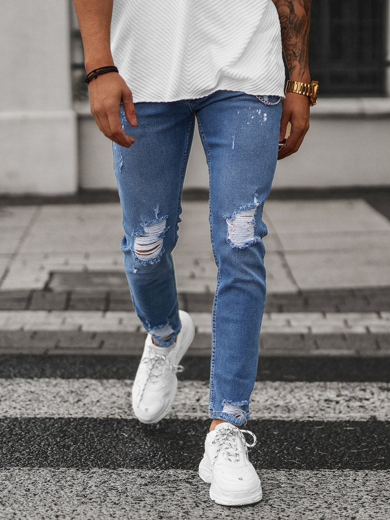 Spodnie jeansowe męskie niebieskie OZONEE O/WE1014Z