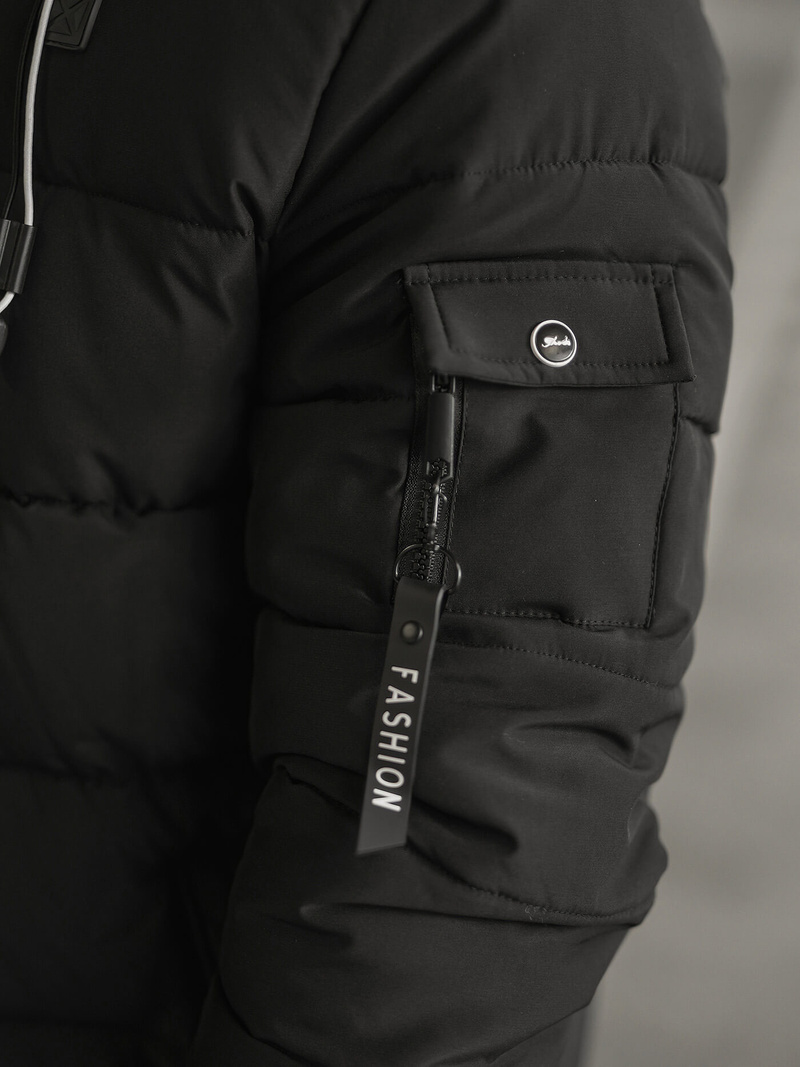 Kurtka męska pikowana czarna OZONEE JS/57M7502/392Z