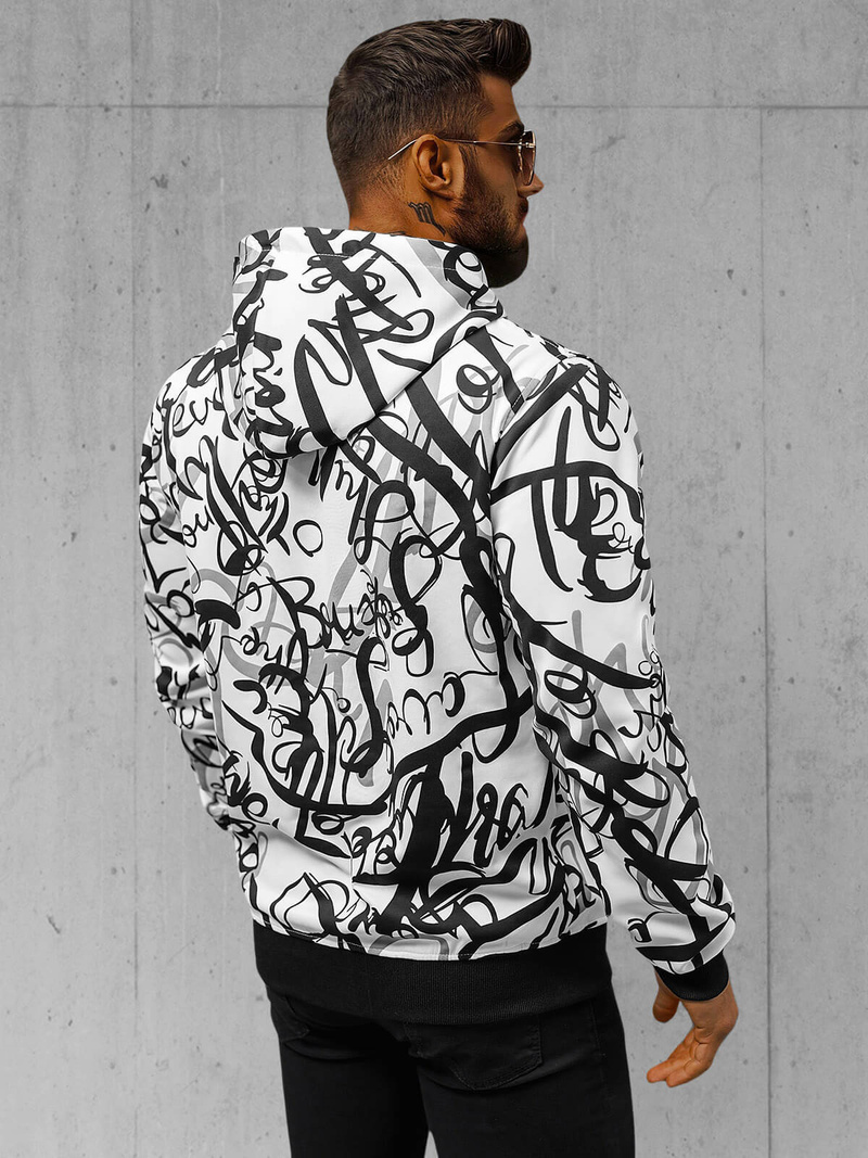 Bluza z kapturem męska biała OZONEE JS/8B1153/1