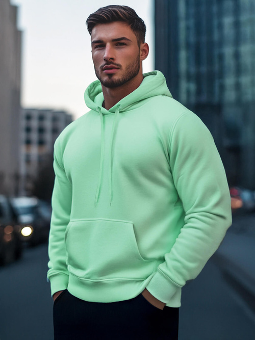 Bluza męska z kapturem miętowa OZONEE JS/2009Z