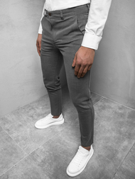 Spodnie męskie chino materiałowe grafitowe OZONEE DJ/5502