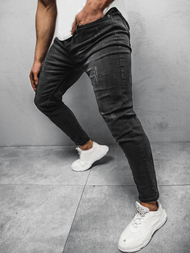 Spodnie jeansowe męskie czarne OZONEE DP/696/5