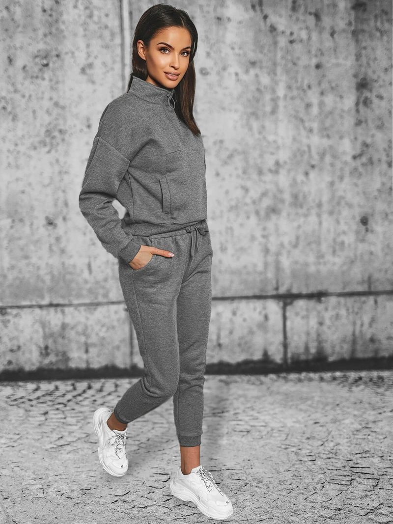 Жіночий спортивний костюм з двох частин графіт OZONEE JS/8C70/5