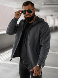 Kurtka softshell męska z kapturem grafitowa OZONEE JS/27B6529/5Z