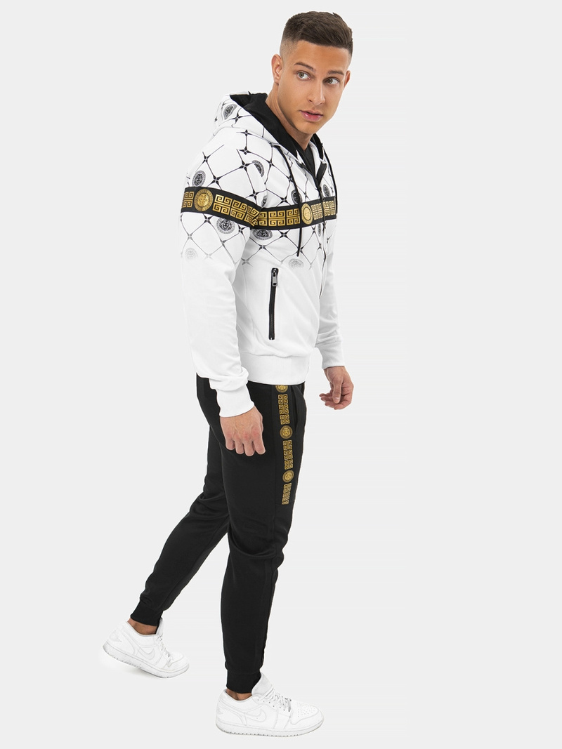 Спортивний костюм чоловічій Бiло-Чорний OZONEE O/HM685