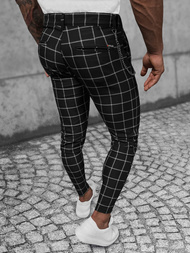 Spodnie męskie chino materiałowe czarne OZONEE DJ/550174