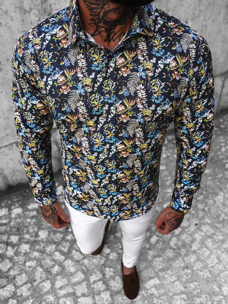 Чоловіча сорочка кольорова OZONEE O/2022Z