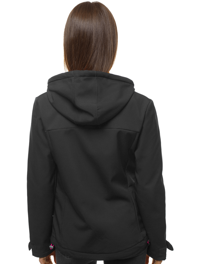 Kurtka softshell damska z kapturem czarna OZONEE JS/KSW6007