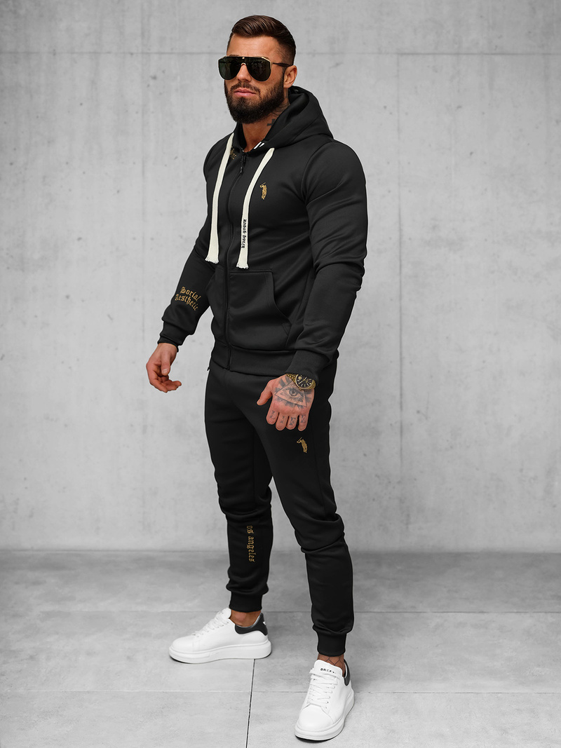 Komplet dresowy męski czarny OZONEE O/LN11675