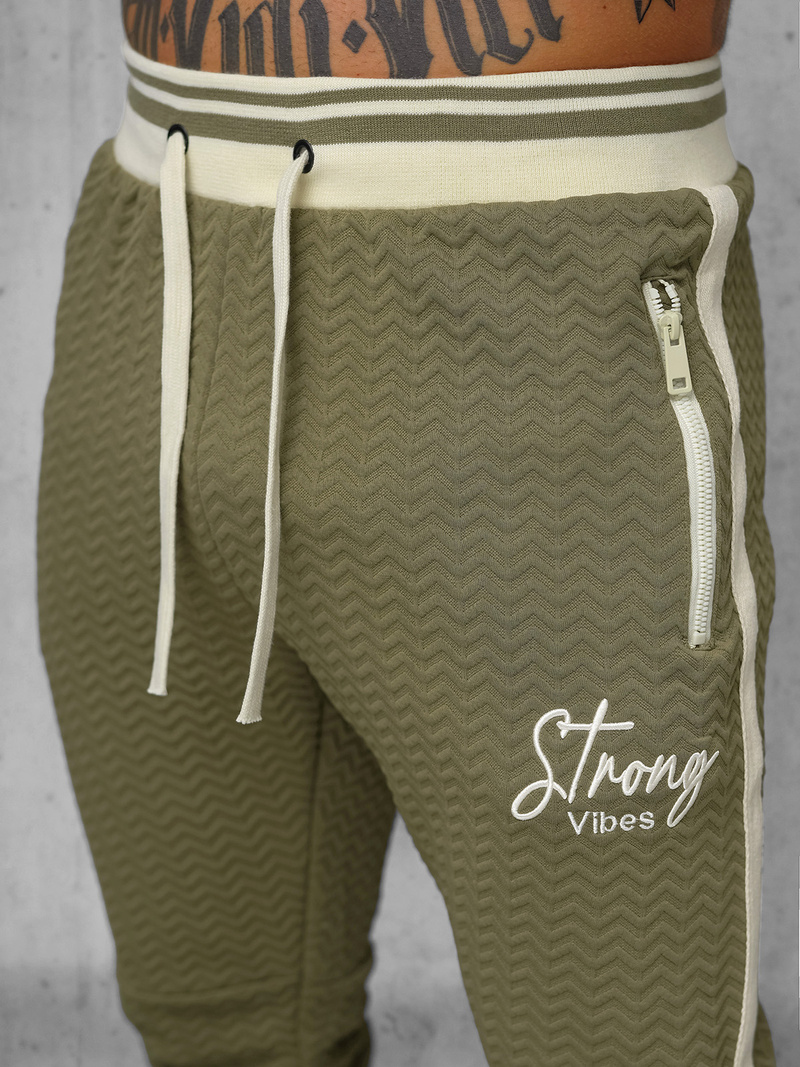 Komplet dresowy męski khaki OZONEE O/FF5030AB