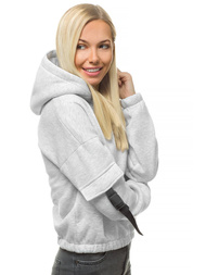 Bluza damska z kapturem jasno-szary OZONEE O/12104