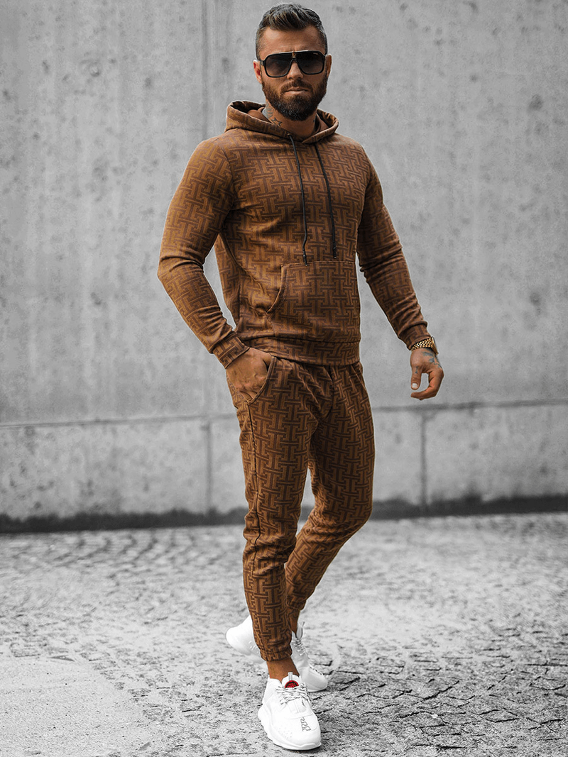 Komplet dresowy męski brązowy OZONEE O/D7263/9102