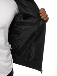 Kurtka skórzana męska czarna OZONEE JB/JP1123