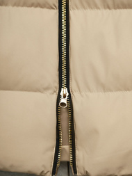 Kurtka zimowa damska długa pikowana beżowa OZONEE JS/5M3231/62Z