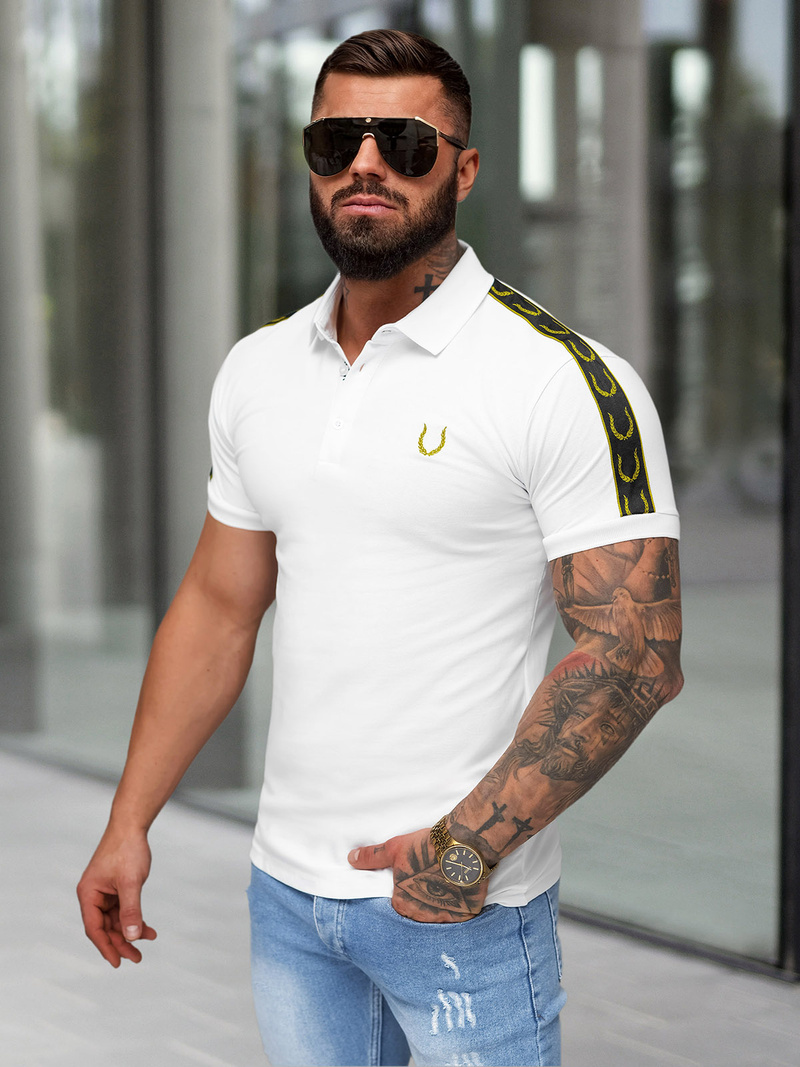 Koszulka męska polo biała OZONEE O/QQ1337