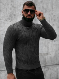 Sweter męski golf grafitowy OZONEE NB/MM6012/3Z