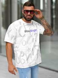 T-shirt męski loose fit biały OZONEE O/YN2/621