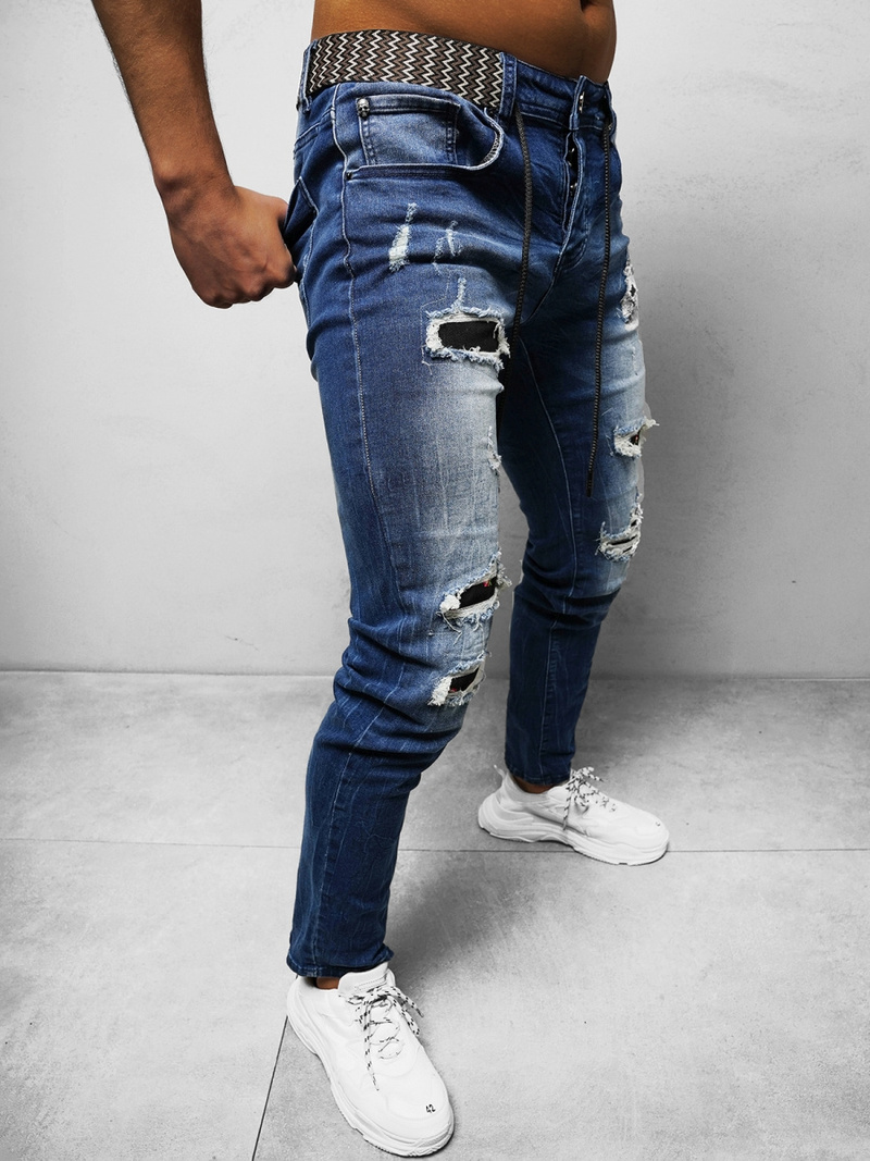 Spodnie jeansowe męskie niebieskie OZONEE NB/MP0026B
