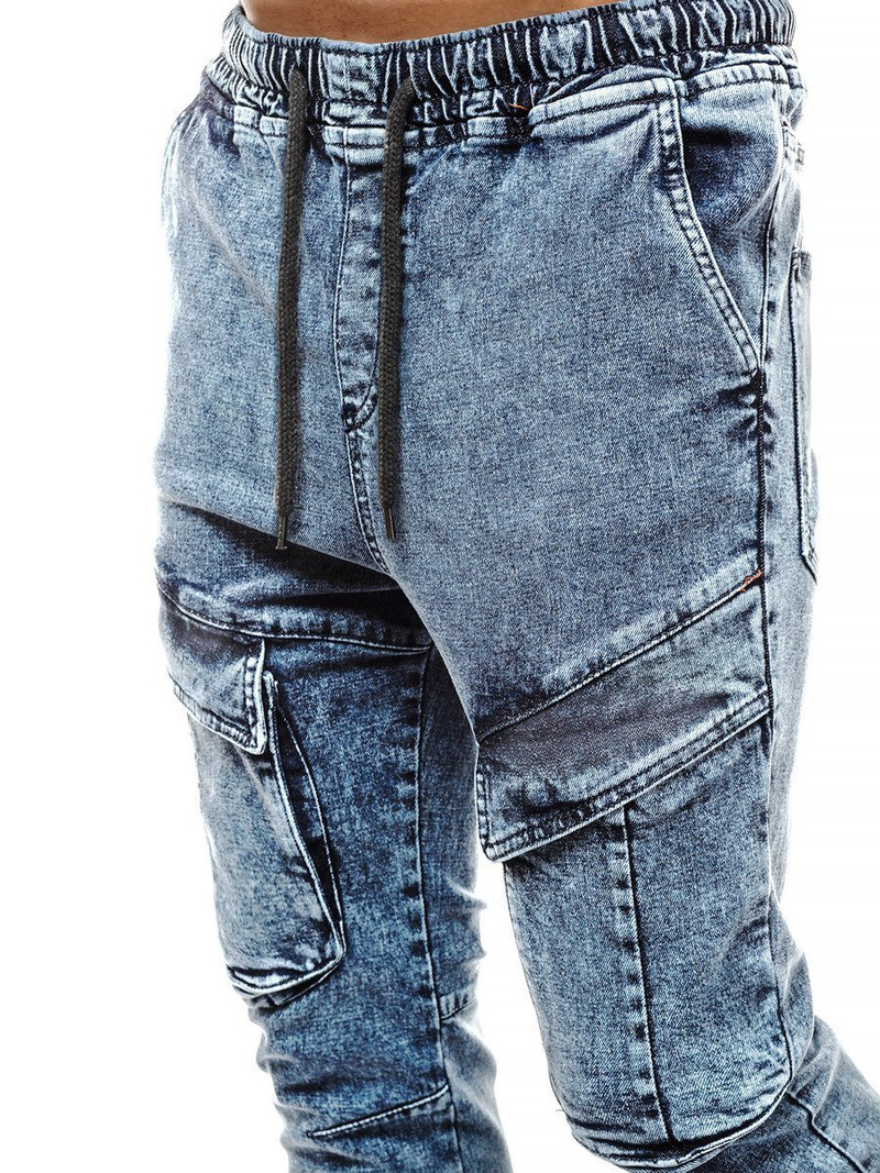 Spodnie jeans jogger męskie jasno-niebieskie OZONEE G/1067