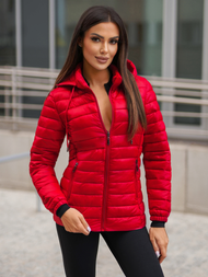 Kurtka damska pikowana czerwona OZONEE JS/16M9102/270