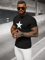 T-shirt męski slim fit czarny OZONEE NB/MT3067