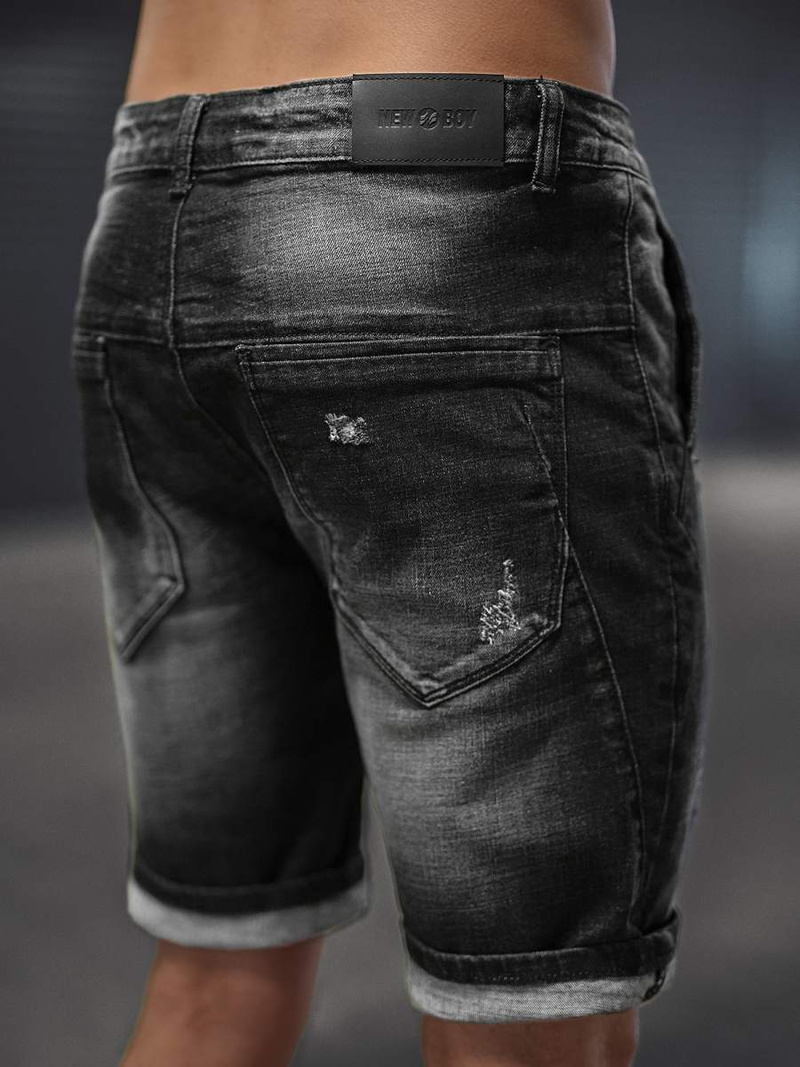 Spodenki męskie jeansowe czarne OZONEE NB/MP0042NZ