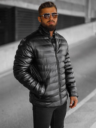 Kurtka skórzana męska czarna OZONEE O/M796Z