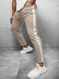 Spodnie męskie chino materiałowe beżowe OZONEE DJ/5529