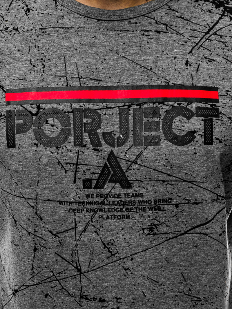 T-Shirt męski grafitowy OZONEE JS/SS10917Z