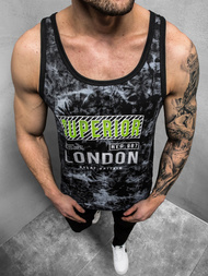 T-Shirt męski bez rękawów czarny OZONEE JS/SS11037Z