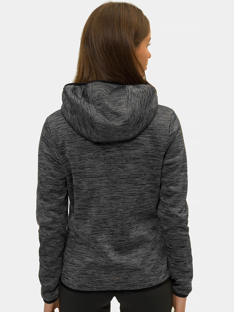 Bluza damska rozpinana z kapturem czarna OZONEE JS/HD111/1