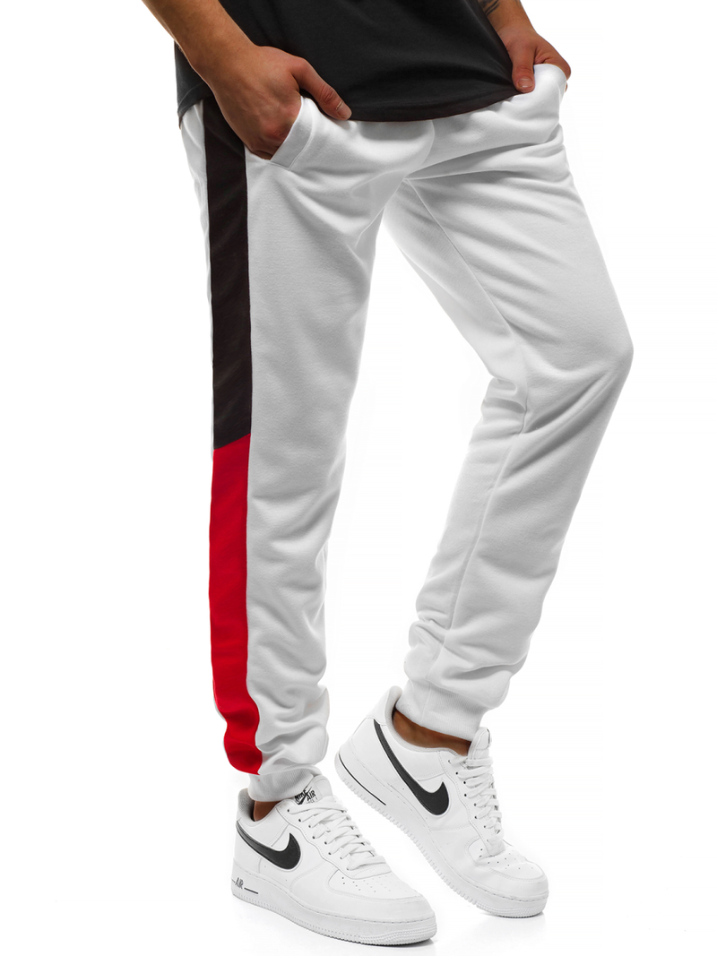 Spodnie dresowe męskie białe OZONEE JS/JZ11012