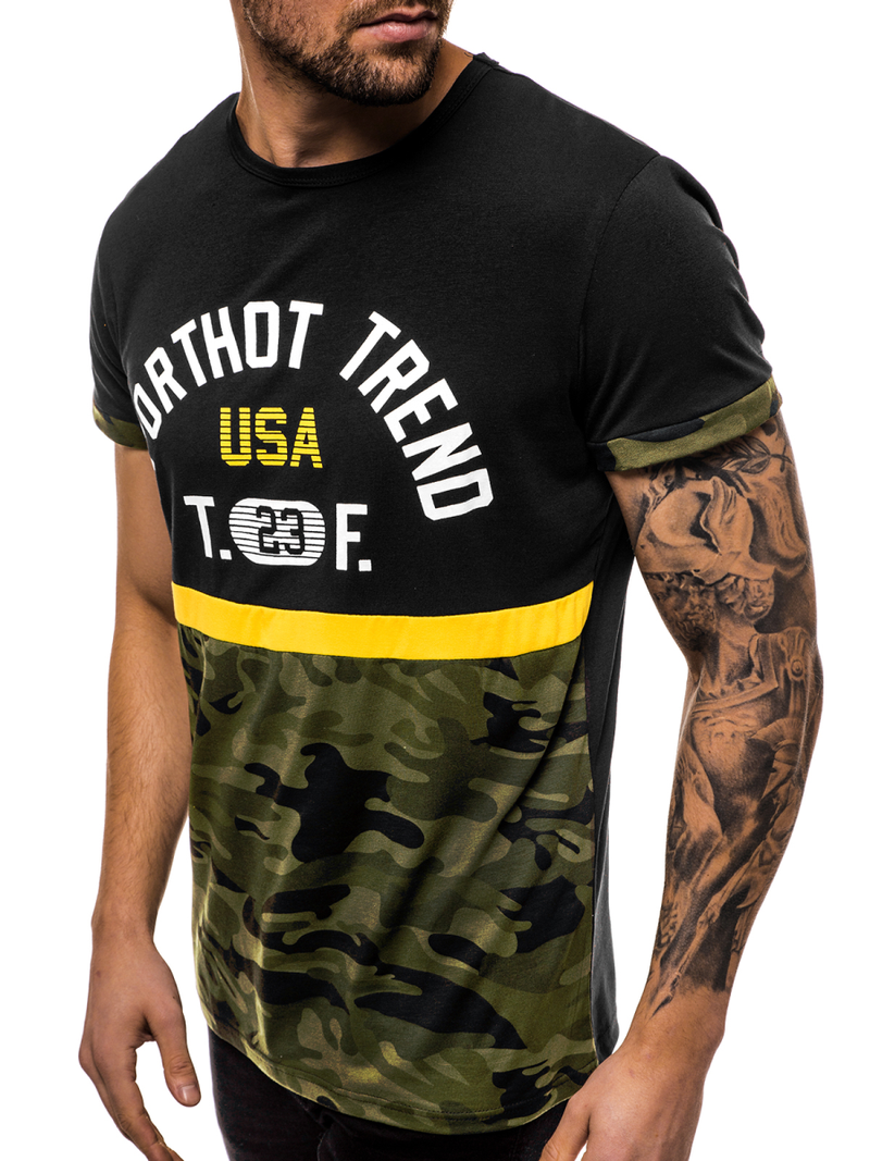 T-Shirt męski czarny OZONEE JS/SS10983