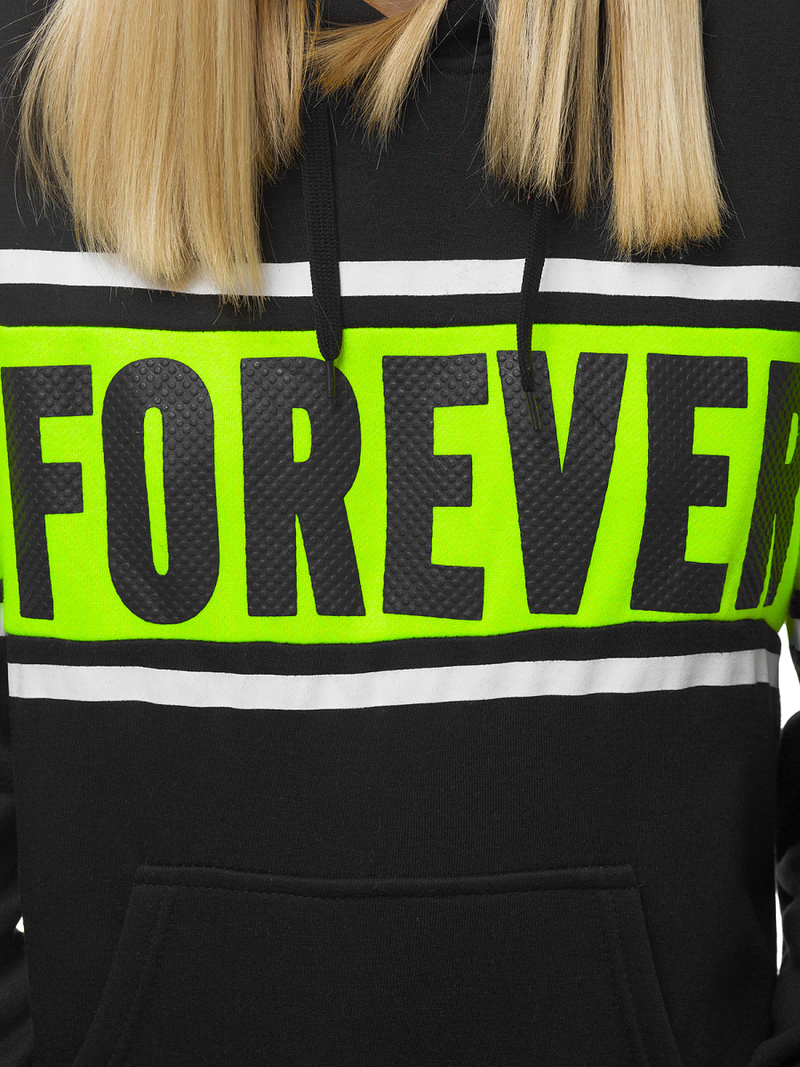 Bluza z kapturem damska czarna OZONEE JS/KSW2004