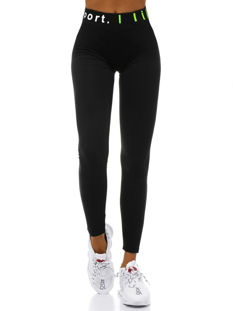 Legginsy damskie czarno-zielone OZONEE O/82353