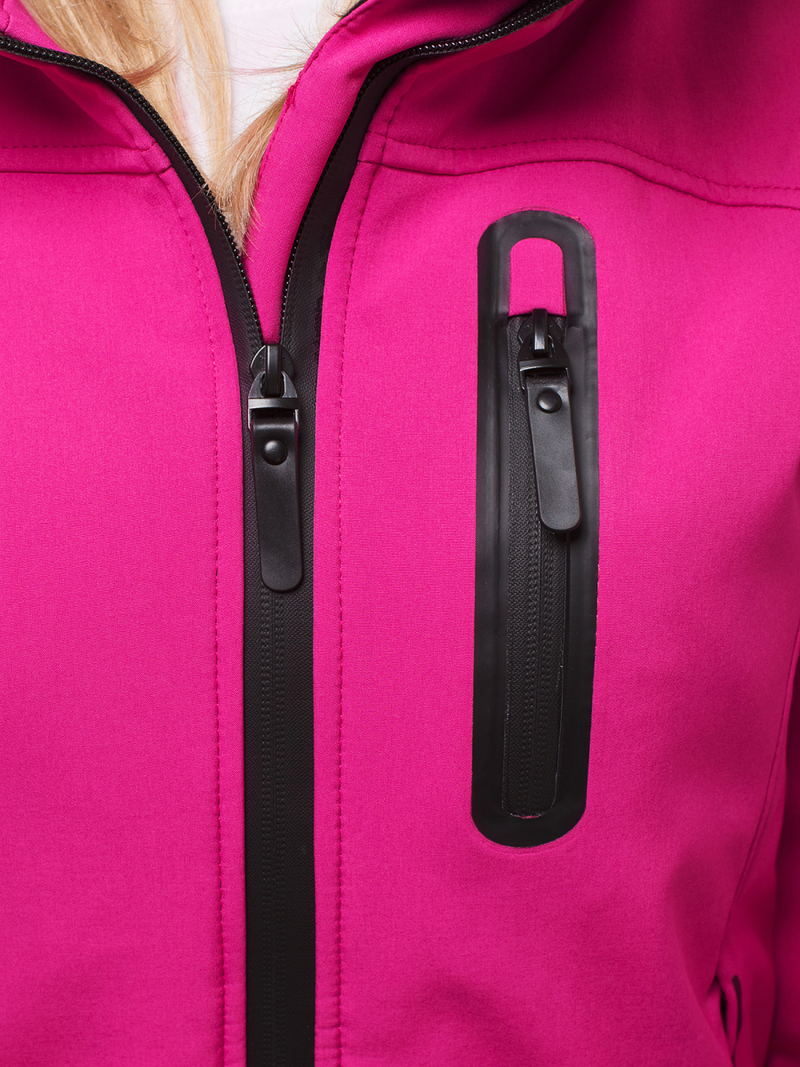 Kurtka softshell damska z kapturem różowa OZONEE N/4849