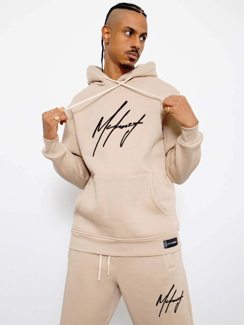 Komplet dresowy męski oversize beżowy OZONEE MACH/M3282