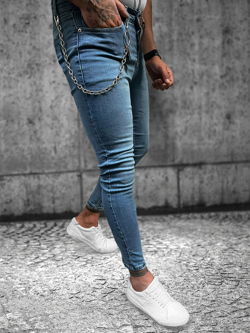 Spodnie jeansowe męskie niebieskie OZONEE O/252SP