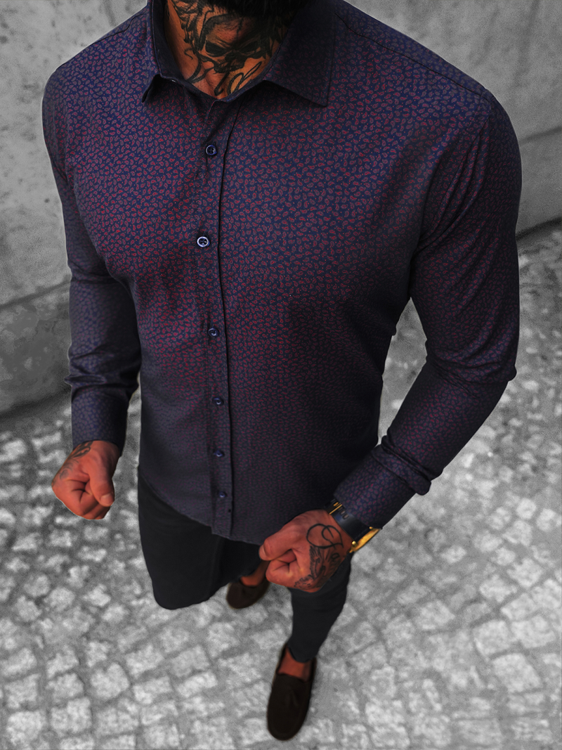 Чоловіча сорочка Ультрамаринова OZONEE O/4022Z