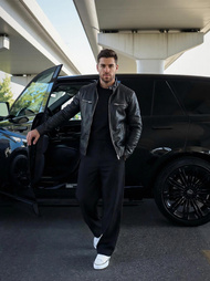 Kurtka skórzana męska czarna OZONEE JS/11Z8066