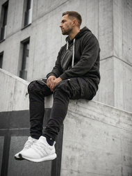 Bluza z kapturem męska czarna OZONEE O/G3065