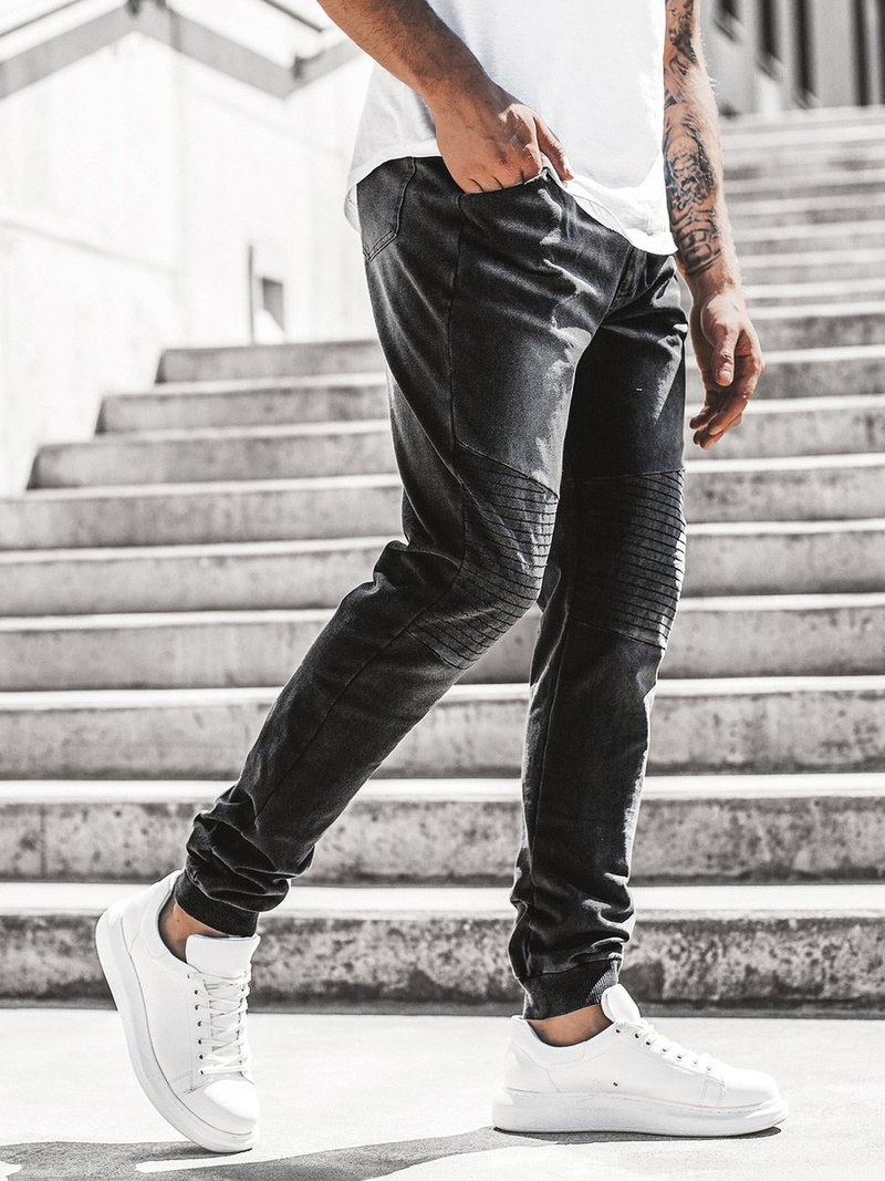 Spodnie męskie jogger czarne OZONEE JS/KK1023