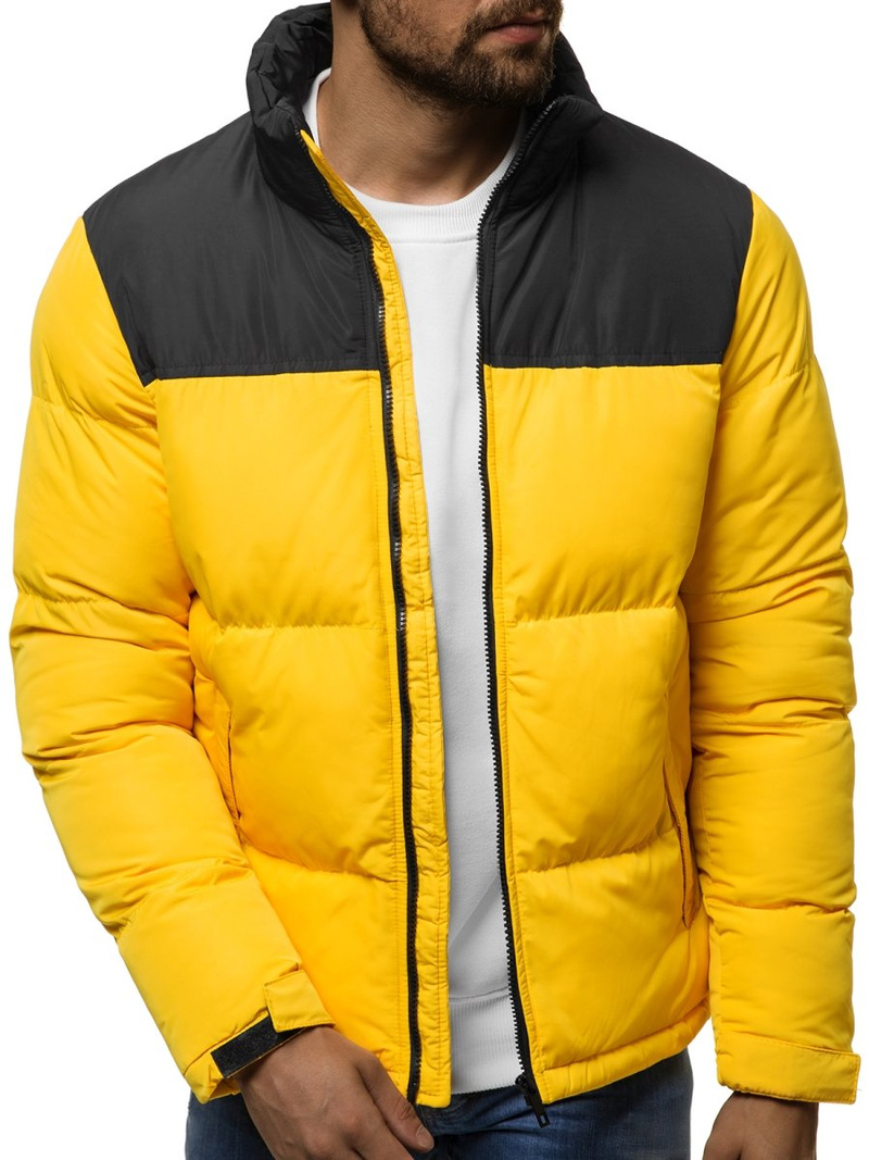 Kurtka zimowa męska pikowana zółta OZONEE JB/JP1187/4