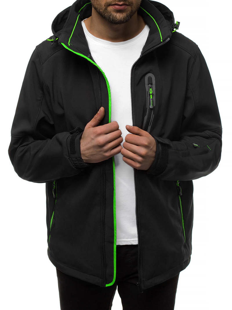 Куртка чоловіча Чорно-Зелена OZONEE GE/12263Z