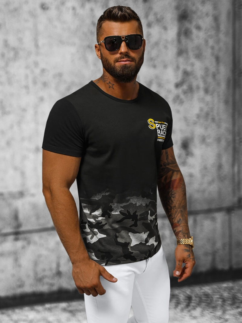 T-shirt męski szary OZONEE JS/S985/2