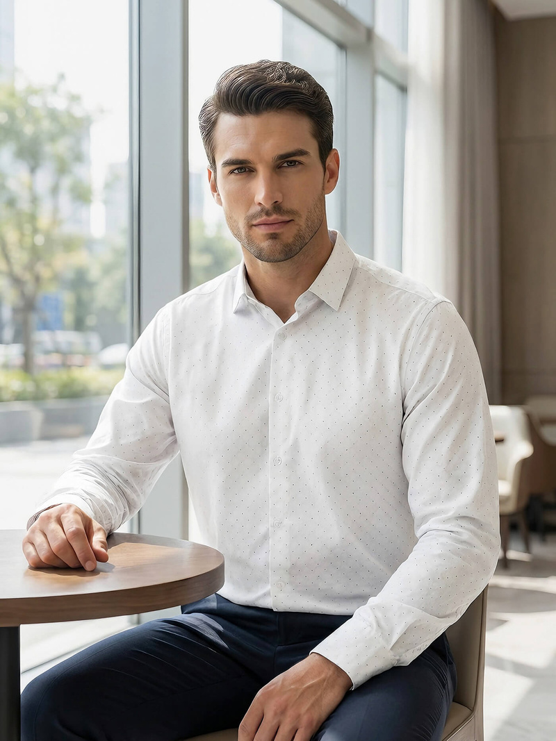 Koszula męska elegancka biała OZONEE V/V185Z